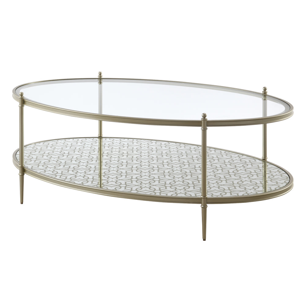 ACME Zaba Glass Top & Champagne Coffee Table Model LV02755