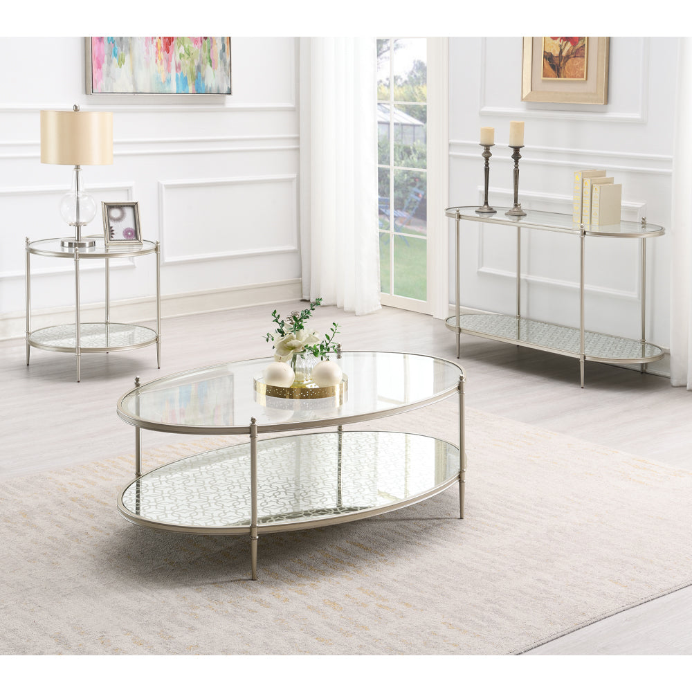 ACME Zaba Glass Top & Champagne Coffee Table Model LV02755