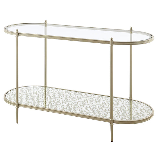 ACME Zaba Glass Top & Champagne Sofa Table Model LV02757