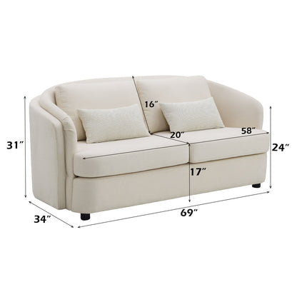 ACME Mariko Beige Linen Loveseat with 2 Pillows Model LV02771