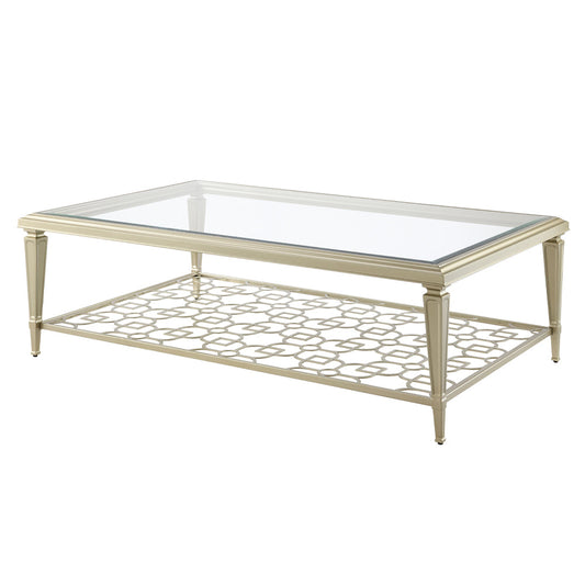 ACME Zaba Glass Top & Champagne Coffee Table Model LV02785