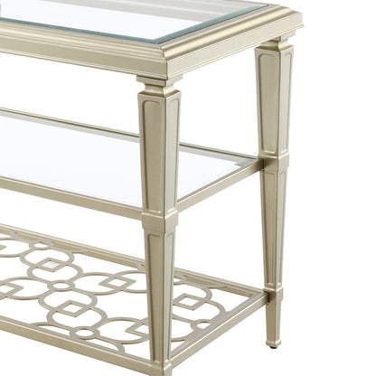 ACME Zaba Glass & Champagne End Table Model LV02786
