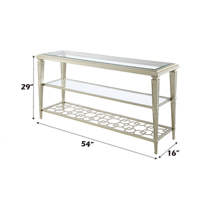 ACME Zaba Glass & Champagne Sofa Table Model LV02787