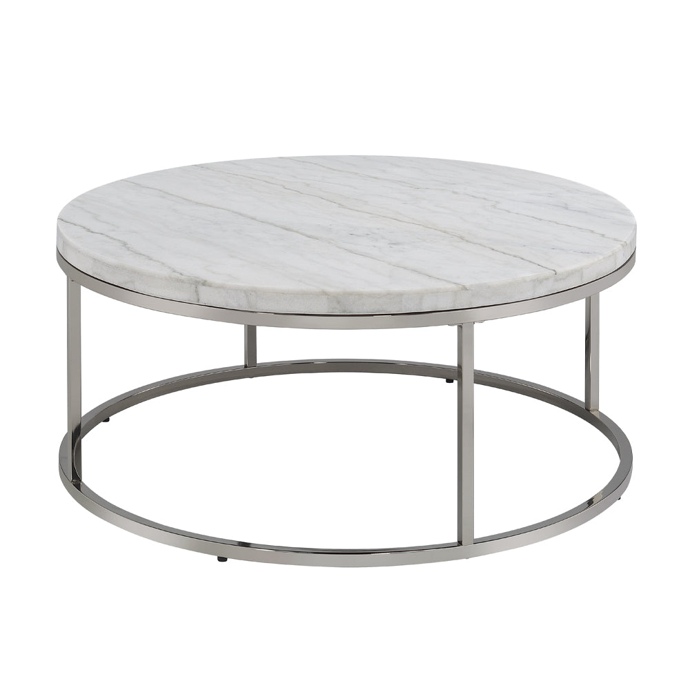 ACME Zaidee Natural Marble Top & Nickel Coffee Table Model LV02795