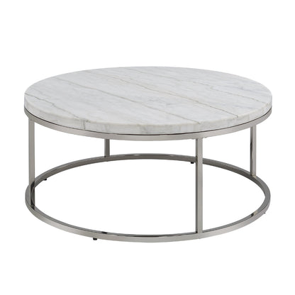 ACME Zaidee Natural Marble Top & Nickel Coffee Table Model LV02795