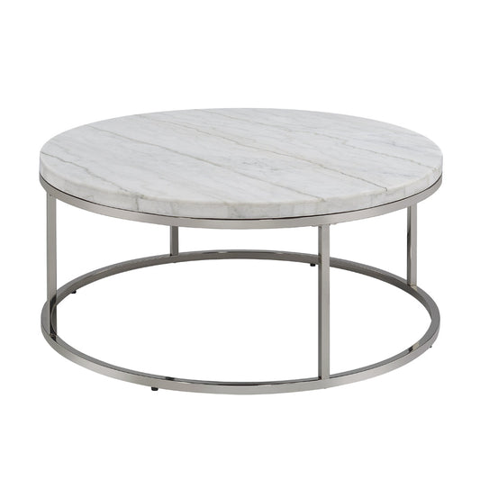 ACME Zaidee Natural Marble Top & Nickel Coffee Table Model LV02795