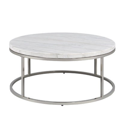 ACME Zaidee Natural Marble Top & Nickel Coffee Table Model LV02795