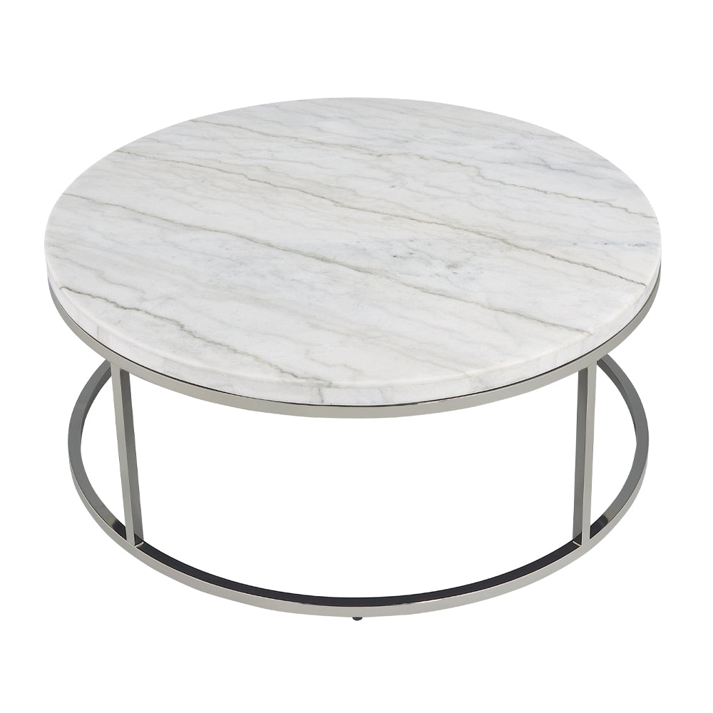 ACME Zaidee Natural Marble Top & Nickel Coffee Table Model LV02795