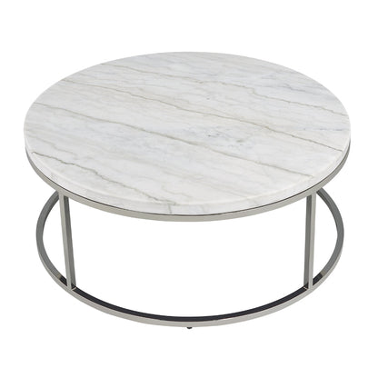 ACME Zaidee Natural Marble Top & Nickel Coffee Table Model LV02795