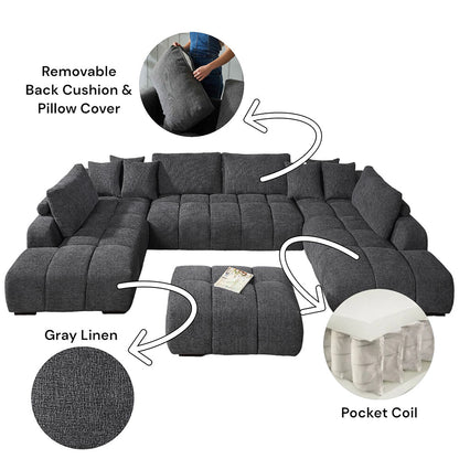 ACME Chosen Gray Chenille Ottoman Model LV02841
