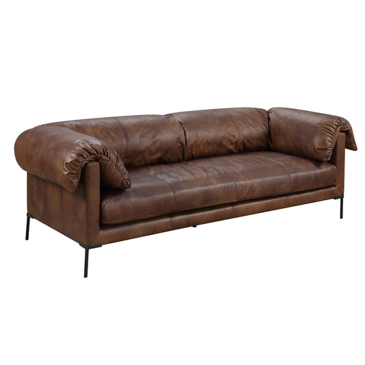 ACME Jaron Mocha Top Grain Leather Sofa Model LV02980