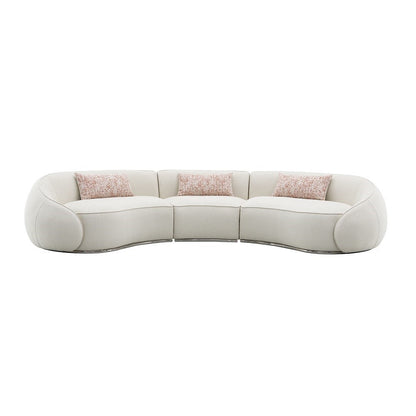 ACME Sahara Beige Boucle Sectional Sofa with 3 Pillows Model LV03010