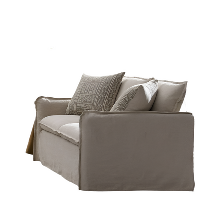 ACME Upendo Beige Linen Loveseat with 2 Pillows Model LV03081