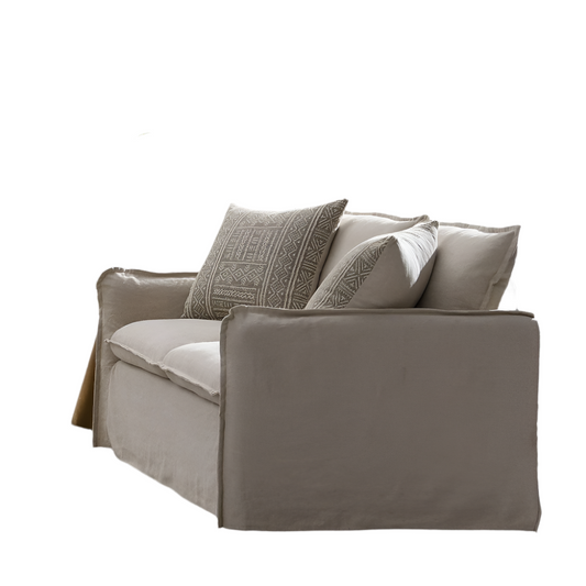 ACME Upendo Beige Linen Loveseat with 2 Pillows Model LV03081