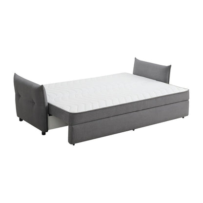 ACME Irina Gray Fabric Sofa with Sleeper Storage & 4 Pillows Model LV03100