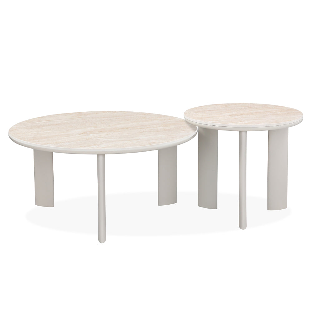 ACME Ingram Ceramic Top & Light Gray Coffee Table Model LV03115