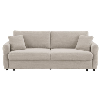 ACME Haran Beige Fabric Sofa with Sleeper Storage & 2 Pillows Model LV03130