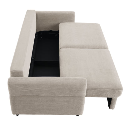 ACME Haran Beige Fabric Sofa with Sleeper Storage & 2 Pillows Model LV03130