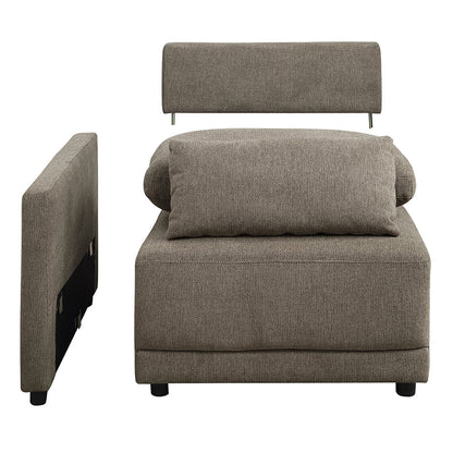 ACME Rylie Brown Linen Modular LF Chair with 3 Pillows Model LV03150