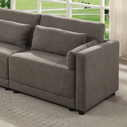 ACME Rylie Brown Linen Modular RF Chair with 2 Pillows Model LV03151