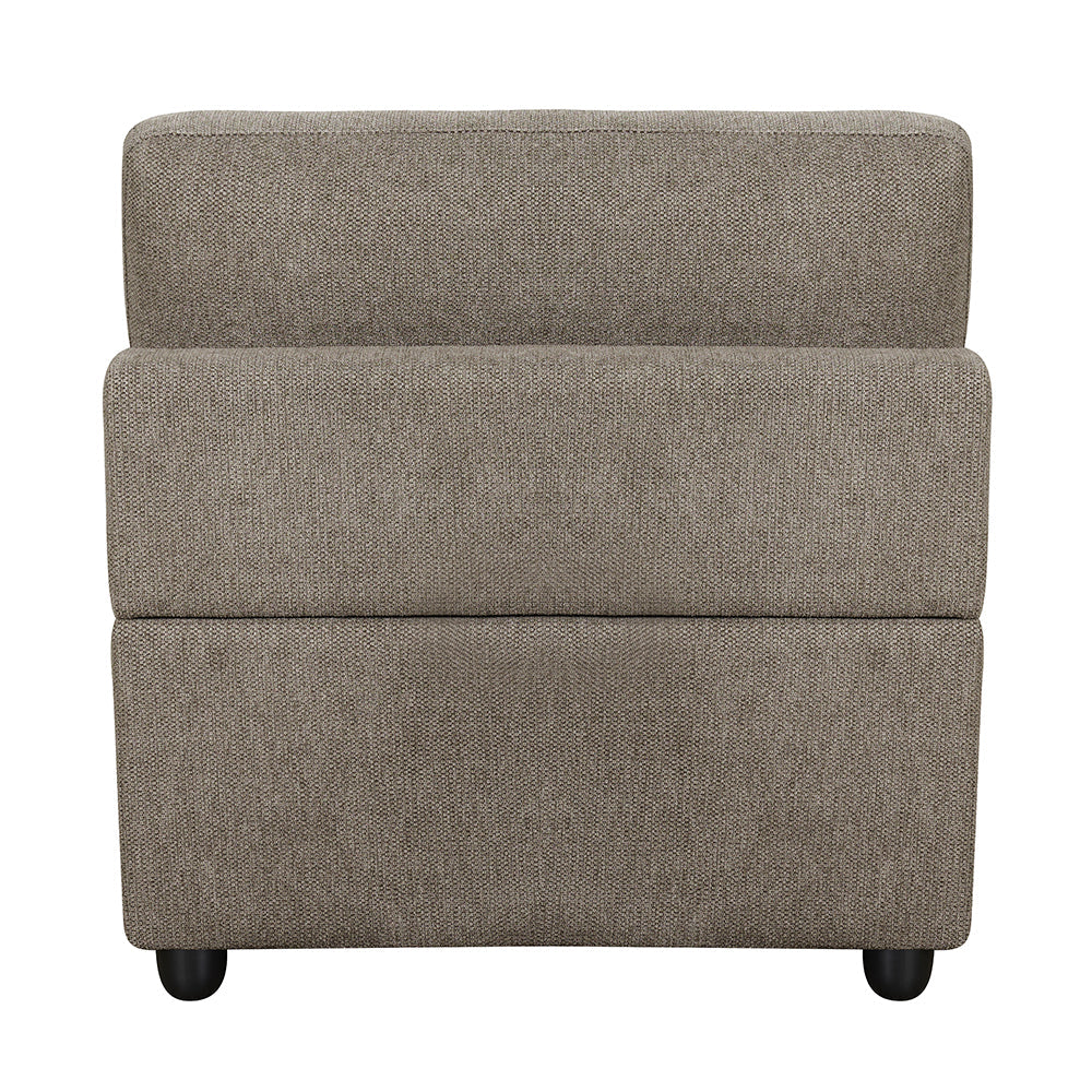 ACME Rylie Brown Linen Modular Armless Chair with Pillow Model LV03152
