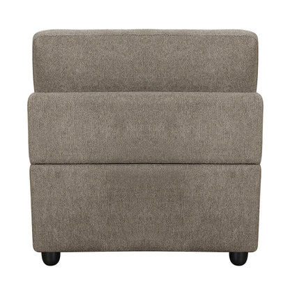 ACME Rylie Brown Linen Modular Armless Chair with Pillow Model LV03152