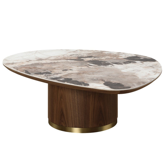 ACME Willene Ceramic Top & Dark Oak Coffee Table with Ceramic Top Model LV03155