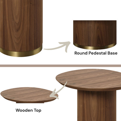 ACME Willene Ceramic Top & Dark Oak End Table Model LV03156