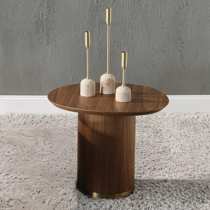 ACME Willene Ceramic Top & Dark Oak End Table Model LV03156