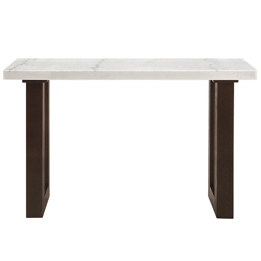 ACME Edwyn Natural Marble Top & Espresso Sofa Table with Natural Marble Top Model LV03207