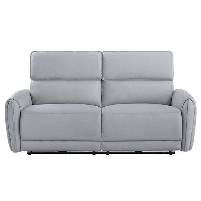 ACME Jeromie Gray Synthetic Leather Power Motion Sofa with USB Port Model LV03335