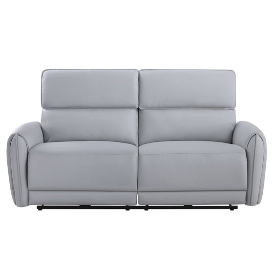 ACME Jeromie Gray Synthetic Leather Power Motion Sofa with USB Port Model LV03335