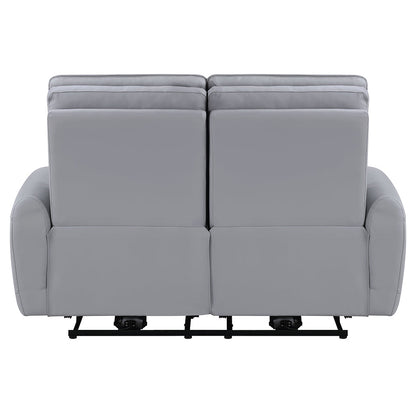 ACME Jeromie Gray Synthetic Leather Power Motion Loveseat with USB Port Model LV03336