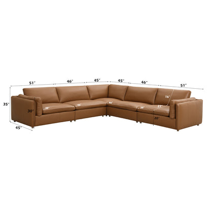 ACME Brighton Brown Top Grain Leather Modular LF Arm Chair Model LV03370