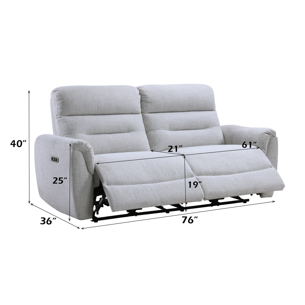 ACME Eastre Beige Chenille Power Motion Sofa with USB Port Model LV03585
