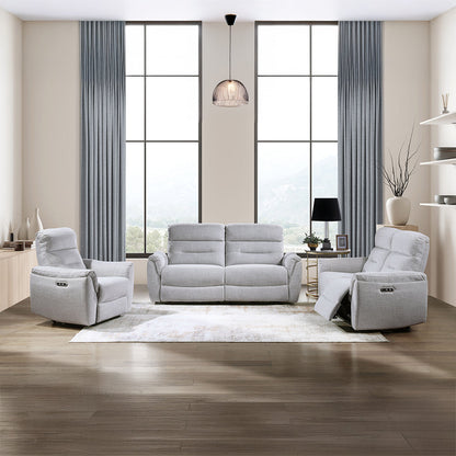 ACME Eastre Beige Chenille Power Motion Loveseat with USB Port Model LV03586