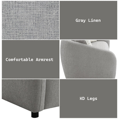 ACME Etienne Gray Linen Loveseat with 2 Pillows Model LV03591