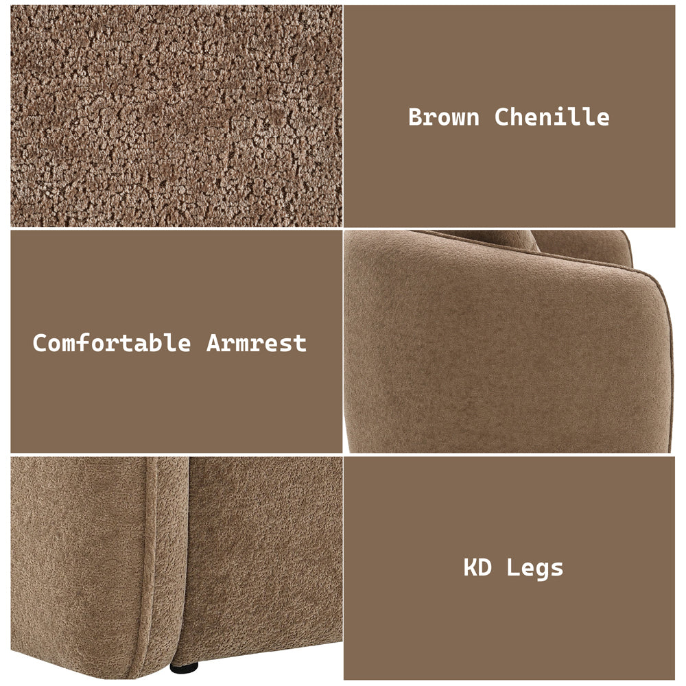 ACME Keith Brown Chenille Loveseat with 2 Pillows Model LV03601