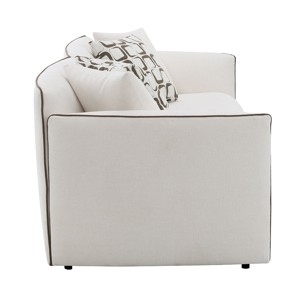 ACME Yolanda Beige Chenille Sofa with 4 Pillows Model LV03605