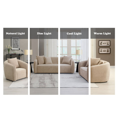 ACME Keith Beige Chenille Loveseat with 2 Pillows Model LV03611