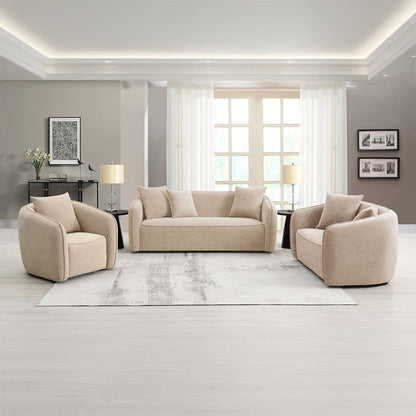 ACME Keith Beige Chenille Loveseat with 2 Pillows Model LV03611