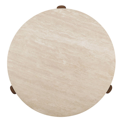 ACME Leonardo Travertine Top & Dark Oak Coffee Table Model LV03665