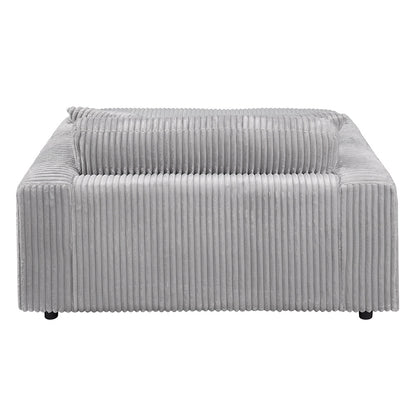 ACME Hilde Lighr Gray Cordoury Chaise with 2 Pillows Model LV03681