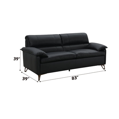 ACME Eilene Black Top Grain Leather Loveseat Model LV03701