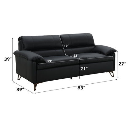 ACME Eilene Black Top Grain Leather Loveseat Model LV03701