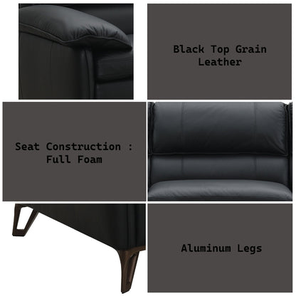 ACME Eilene Black Top Grain Leather Loveseat Model LV03701