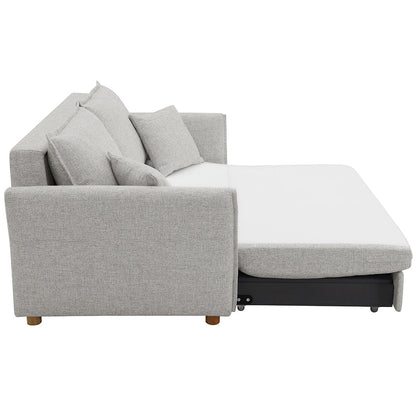 ACME Oran Gray Chenille Sofa with Sleeper Storage & 2 Pillows Model LV03800