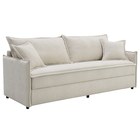 ACME Elisea Beige Chenille Sofa with Sleeper & 2 Pillows Model LV03810