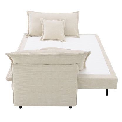 ACME Elisea Beige Chenille Sofa with Sleeper & 2 Pillows Model LV03810