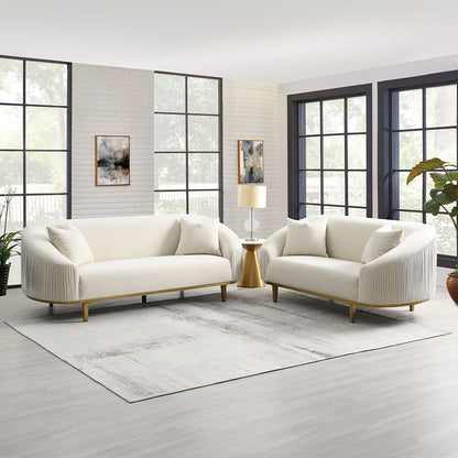 ACME Martina Ivory Velvet Sofa with 2 Pillows Model LV03850